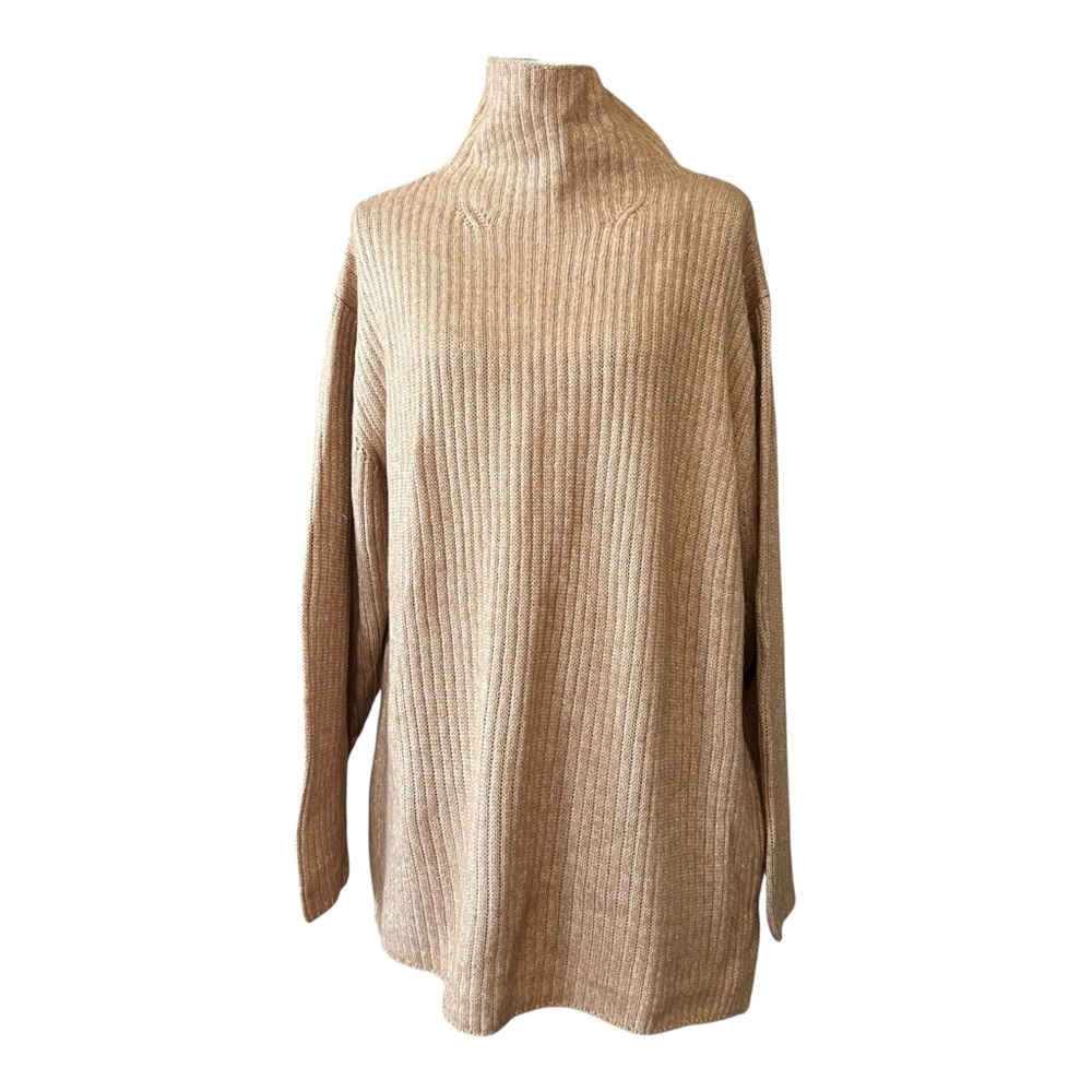NWT Elizabeth‎ and James Cozy Neutral Mock Neck Sweater SZ XXL in Beda Tan